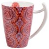 Sonji - Fine Bone China porcelánový hrnek 0,5 l, červený s mandaly