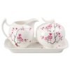 Cherry Blossom - Fine Bone China porcelánová mléčenka a cukřenka, třešeň