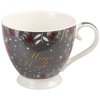 Magic Winter - New Bone China porcelánový hrnek 0,3 l, šedý, vánoční