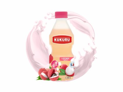 Kukuru Lychee Yoghurt Nata De Coco 280ml THA