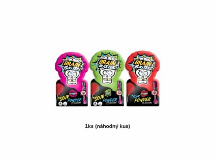 Brain Blasterz Sour Powder with Lolly Dipper s Příchutí JablkaJahodyMaliny Level 3 Sour 10g CHN