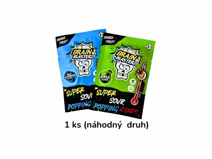 Brain Blasterz Sour Popping Candy s Příchutí JablkaModré Maliny Level 4 Sour 10g CHN