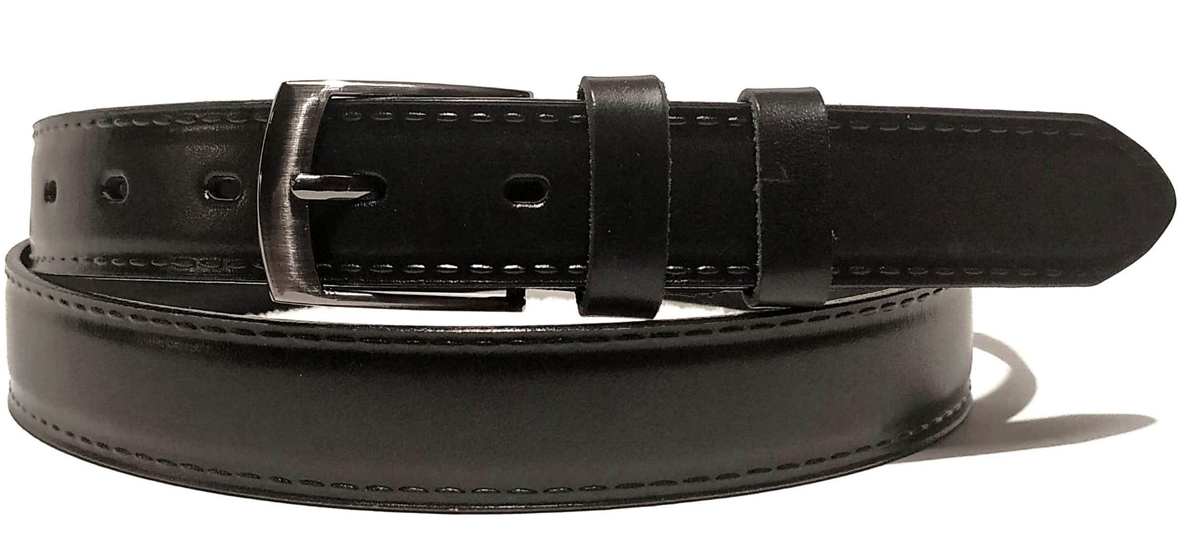 Clementi pánský pásek kožený opasek do obleku Lemio černý Délka: 112 cm