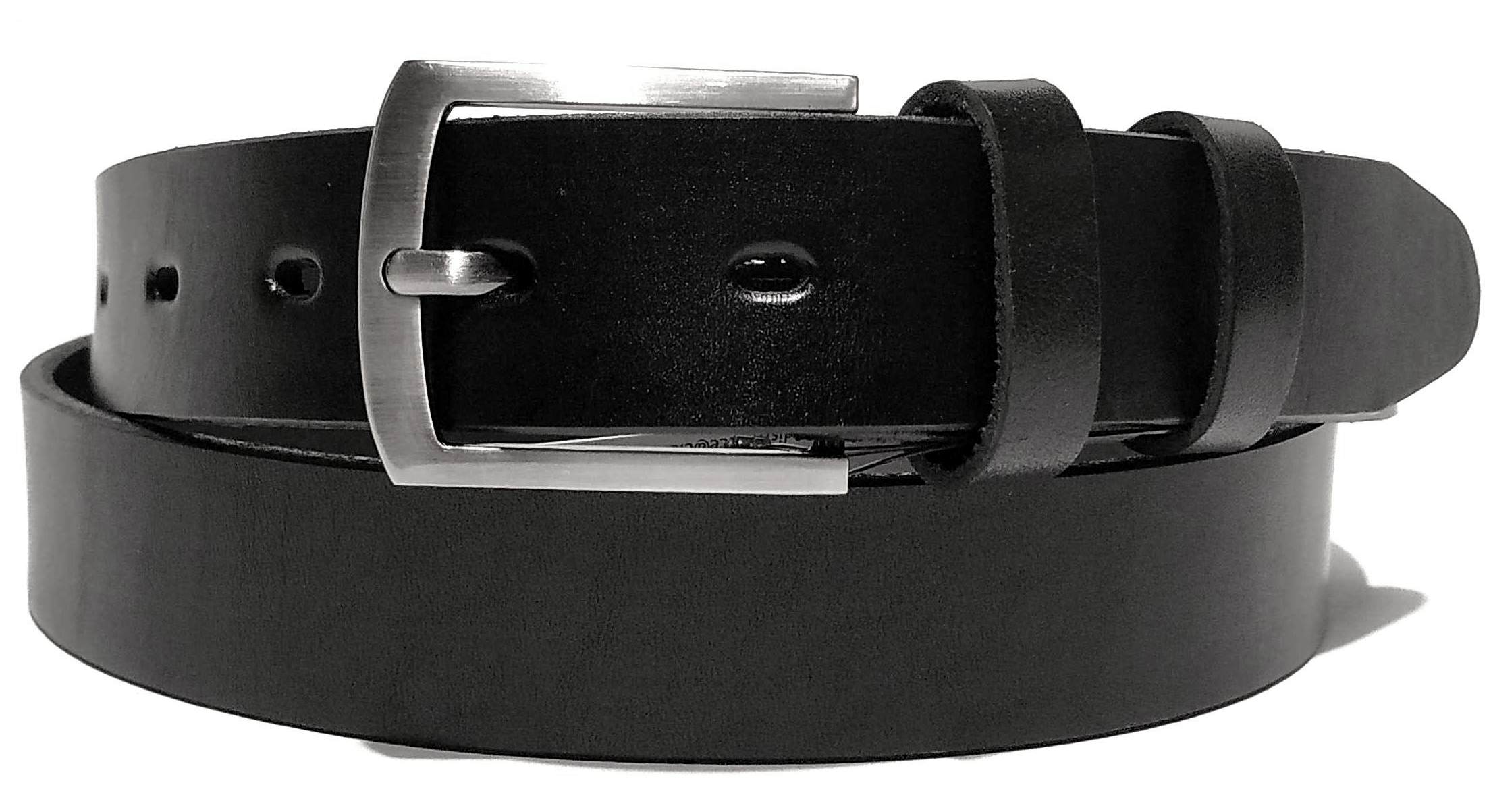 Clementi pánský pásek kožený opasek k obleku Franco černý Délka: 112 cm