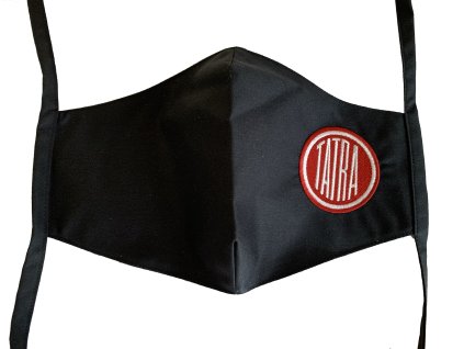 Rouška černá SLIM s výšivkou TATRA / Face Mask Embroidery Logo