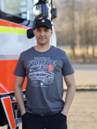 Triko Force hasič v šedé barvě s moderním potiskem. Pohodlné a stylové tričko pro každodenní nošení. #tatra #forcehasic...