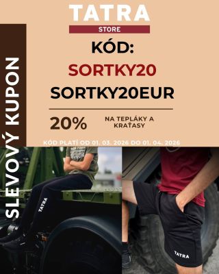 Sleva 20% na tepláky a kraťasy 💥 🇨🇿SORTKY20 🌍SORTKY20EUR