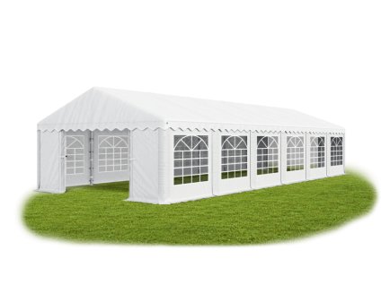 Záhradný párty stan 5m × 10m × 2m konštrukcia Leto 38mm 240g/m PE plachta biela