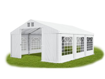 Svadobný párty stan 3m × 6m × 2m konštrukcia Leto Podlahy 38mm 560g/m PVC plachta biela