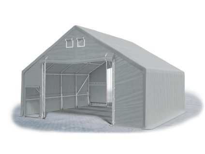 Plachtová hala 8m × 8m × 3m konštrukcia Arctic 78mm 720g/m PVC plachta šedá