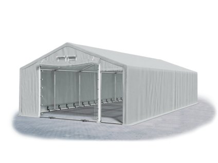 Ohňuvzdorný skladový stan oceľ + SFR 6m × 10m × 2m konštrukcia Leto plus 38mm 600g/m PVC SFR plachta šedá