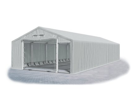 Ohňuvzdorný skladový stan oceľ + SFR 6m × 12m × 2m konštrukcia Leto plus 38mm 600g/m PVC SFR plachta šedá