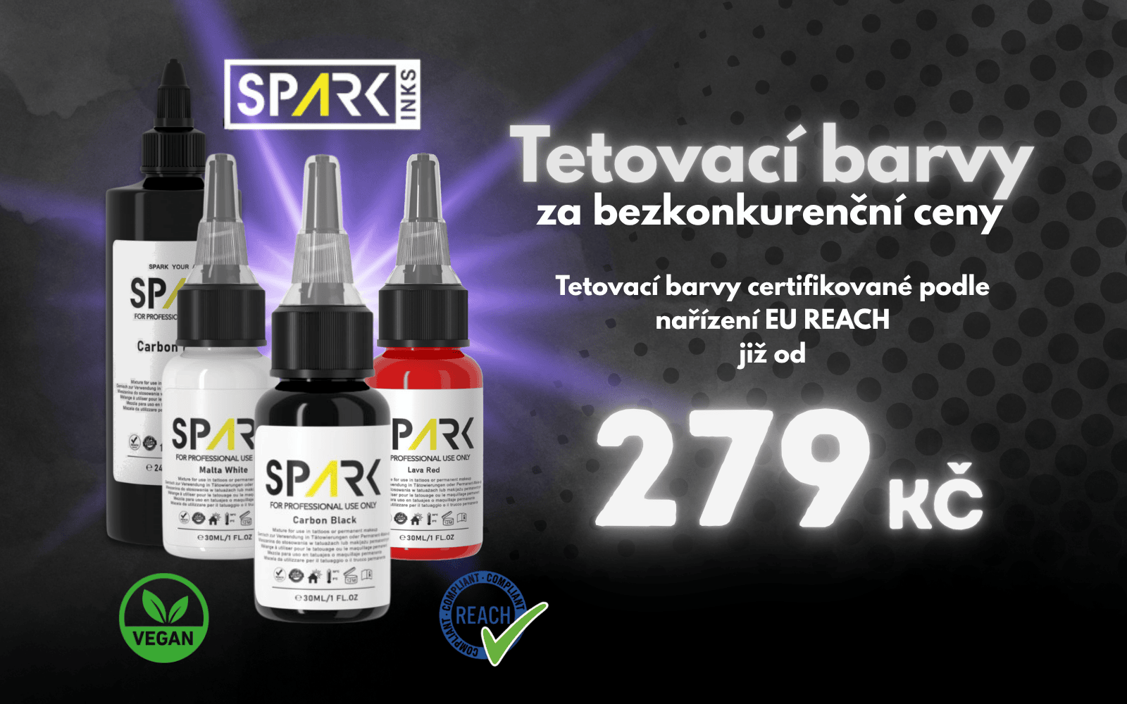 tetovací barvy Spark od 279 Kč
