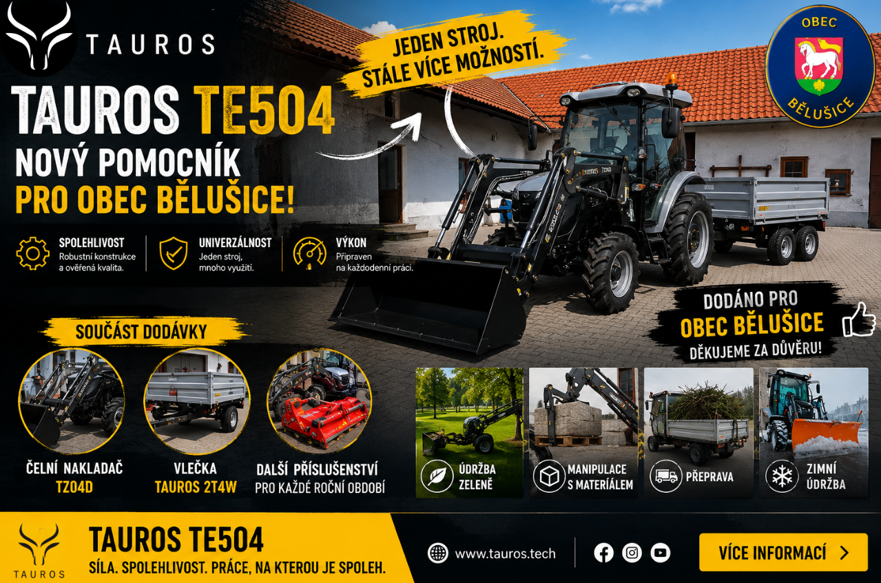 Obec Bělušice sází na TAUROS. Nový TE504C 4x4 jde do služby !!!