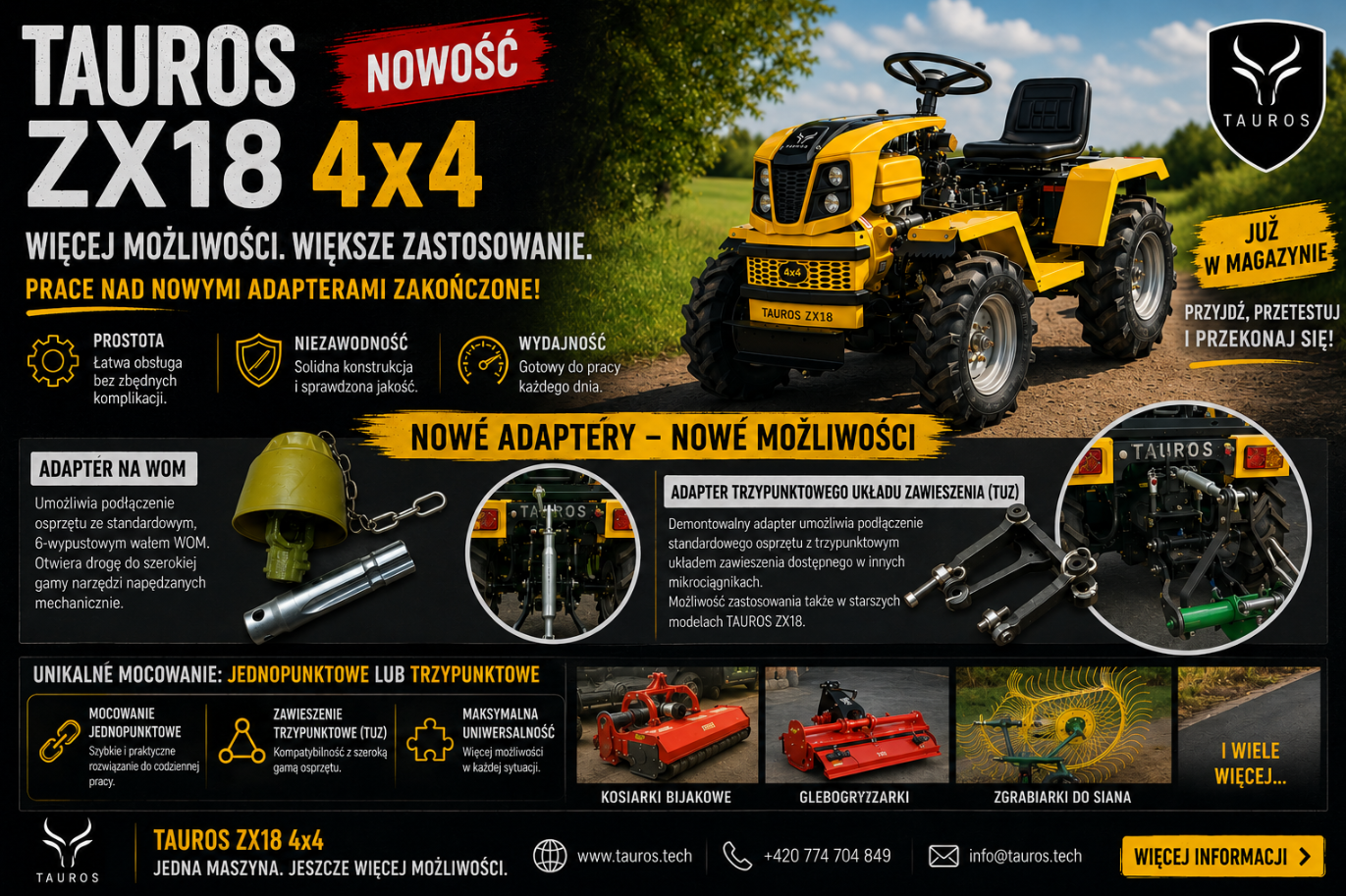 OpracOpracowaliśmy trzypunktowy układ zawieszenia do TAUROS ZX18 4x4!!!owaliśmy trzypunktowy układ zawieszenia do TAUROS ZX18 4x4!!!