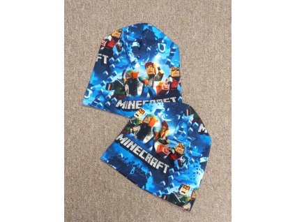 Jarní čepice MINECRAFT modrá