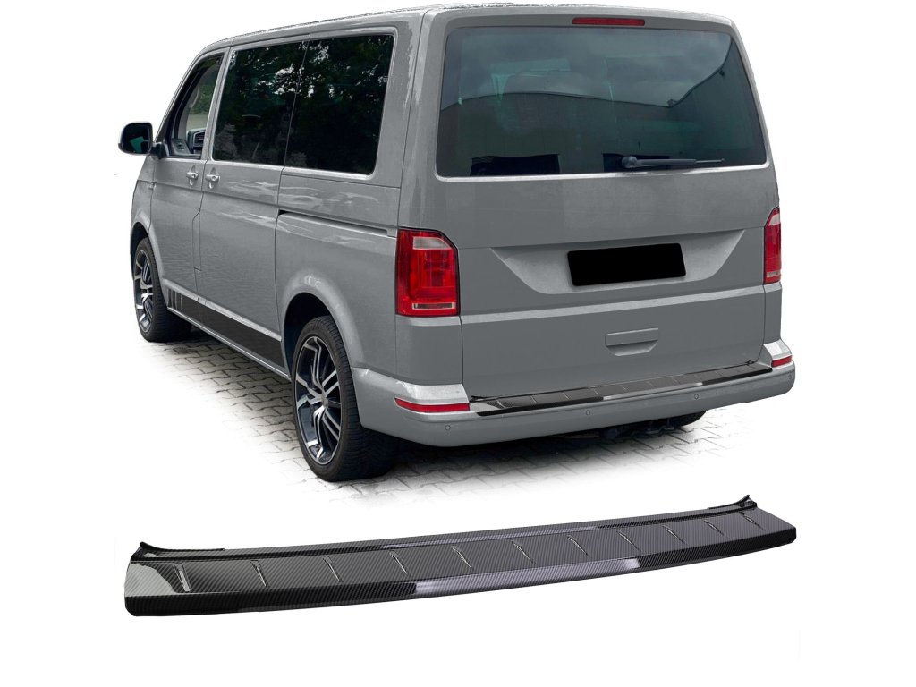 Plastová ochranná lišta na hranu kufru Volkswagen Transporter T5 T6 T6.1 vzhled karbon výklopné dveře 01web