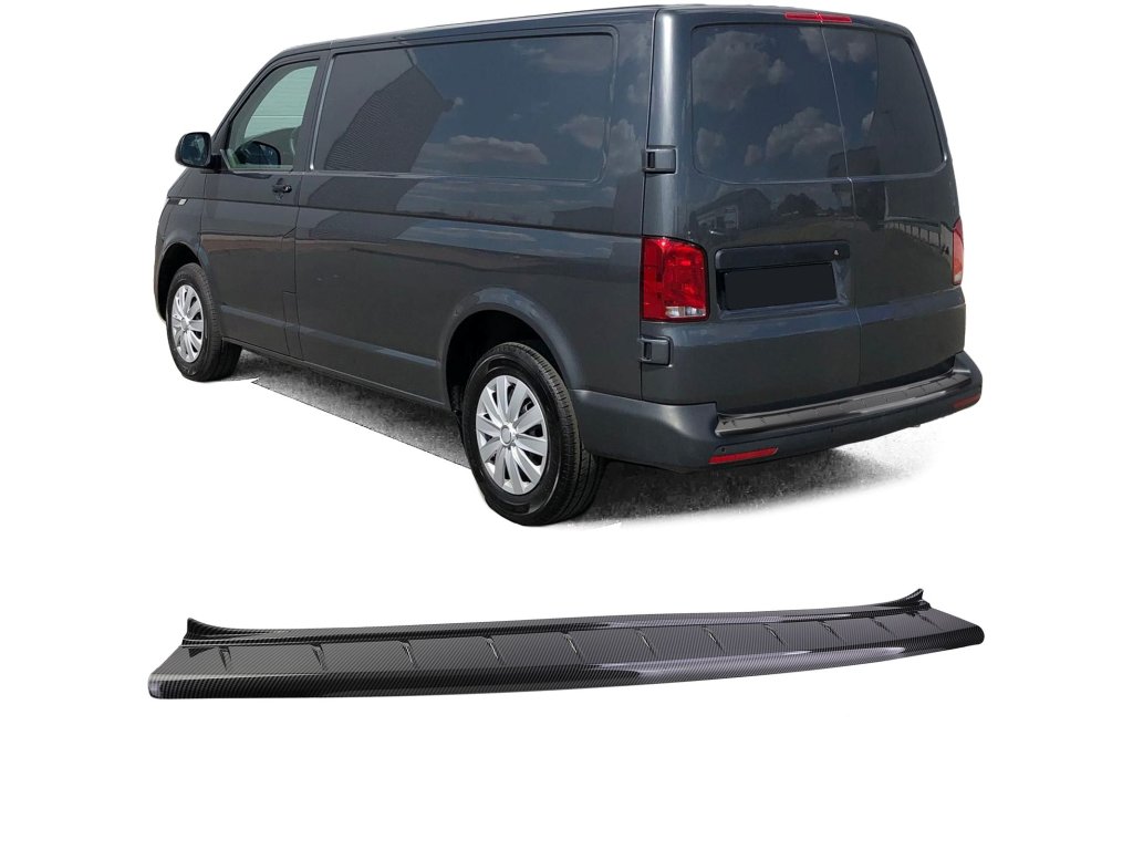 Plastová ochranná lišta na hranu kufru Volkswagen Transporter T5 T6 T6.1 vzhled karbon křídlové dveře 01web