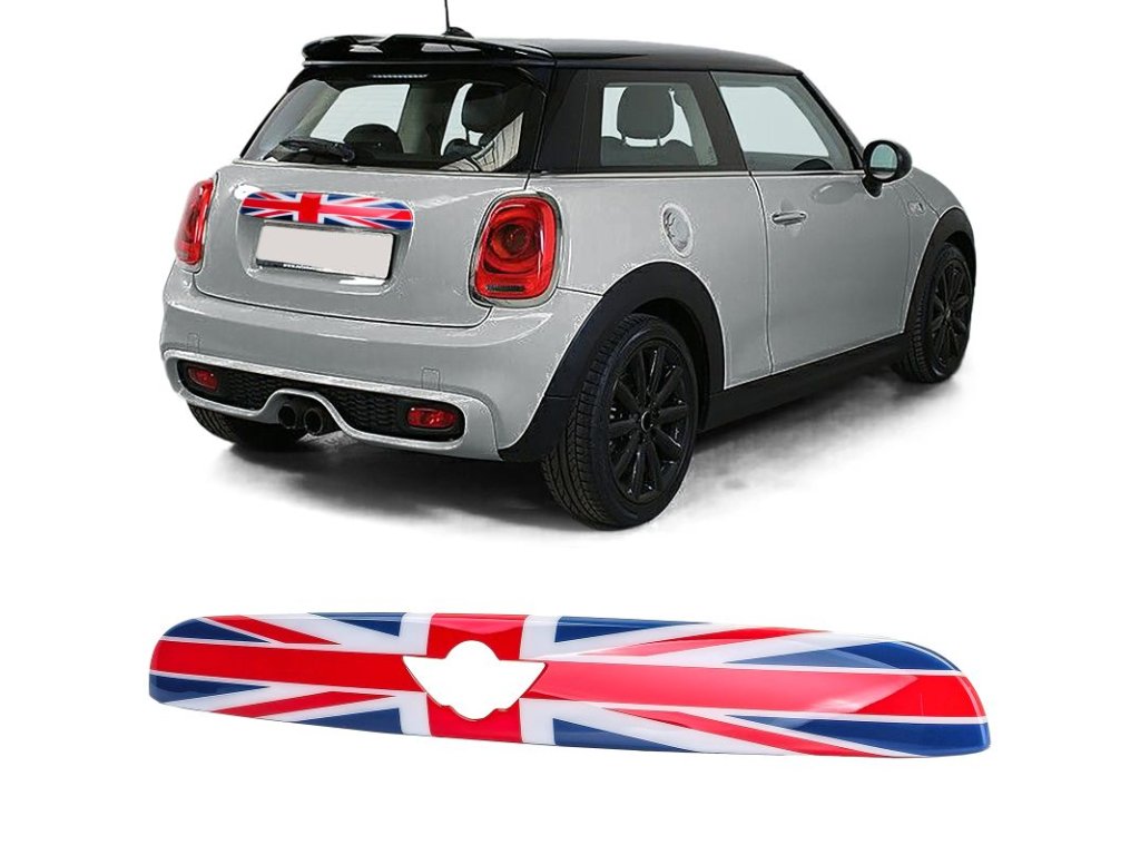 Plastová lišta nad SPZ Mini F55 F56 F57 britská vlajka 01