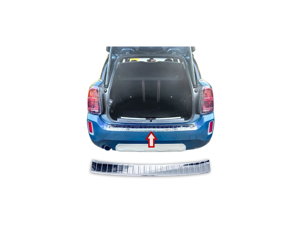 Nerezová lišta na hranu kufru Mini F55 F56 F57 facelift lesklá 01web