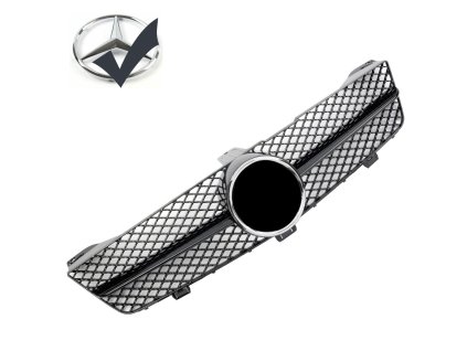 Maska Mercedes Benz CLS W219 facelift cerna leskla chrom znak_01