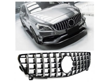 Maska Mercedes Benz A W176 facelift černá chrom_01