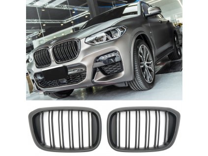 Maska BMW X3 G01_X4 G02 predfacelift cerna matna dvojita_01