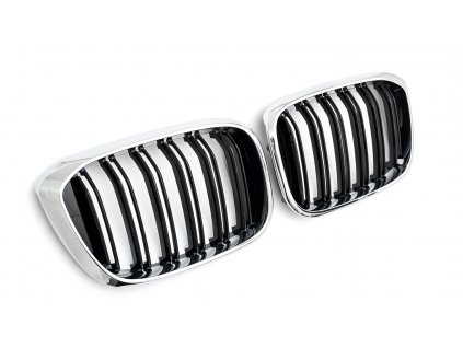Maska BMW X3 G01 X4 G02 cerna chrom dvojita