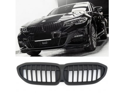 Maska BMW G20_G21 předfacelift černá matná jednoduché žebrování_01