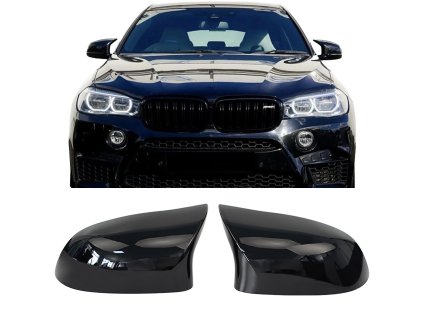 Kryty zpětných zrcátek BMW X3 X4 X5 X6 X7 černé lesklé 01