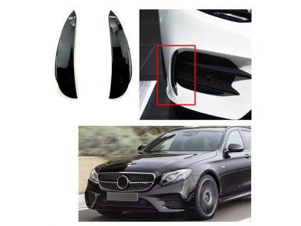 Spoilery Mercedes W213 přední nárazník aero flaps předfacelift černý lesklý