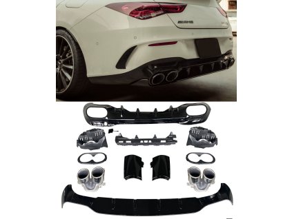 Zadní difuzor Mercedes Benz CLA W118_C118 AMG line chrom koncovky_01
