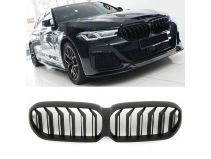 Maska BMW 5 G30_G31 facelift černá matná dvojitá_01
