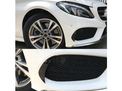 Přední spoiler aero flaps Mercedes Benz W205 S205 předfacelift černý lesklý 03