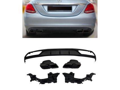 Zadní difuzor Mercedes Benz W205_S205 standard 63AMG černé koncovky_01
