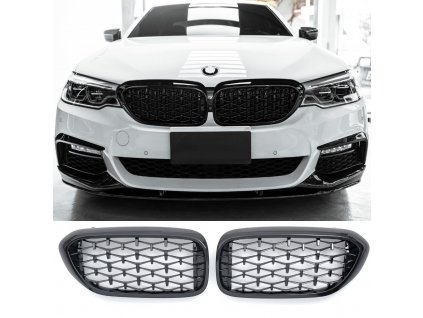 Maska BMW 5 G30_G31 predfacelift cerny diamant horizontalni_01