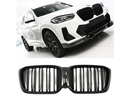 Maska BMW X3 G01_X4 G02 facelift černá lesklá dvojitá_01
