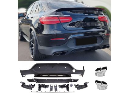 Zadní difuzor Mercedes C253 chrom hranate koncovky_01