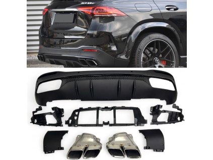 Zadní difuzor Mercedes Benz W167 AMG line chrom hranate koncovky 01