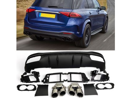 Difuzor Mercedes Benz GLE W167 2x2 chrom kulaté koncovky 01