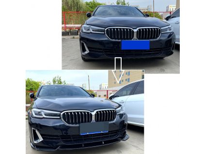 Přední splitter spoiler BMW 5 G30 facelift Luxury Line paket černý lesklý_01