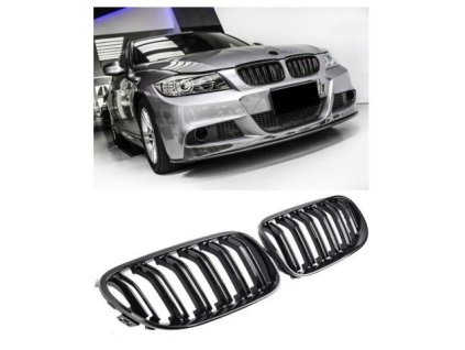Maska BMW E90 E91 facelift černá lesklá 03