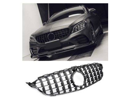 Maska Mercedes Benz C W205 facelift gt panamericana černá lesklá s kamerou