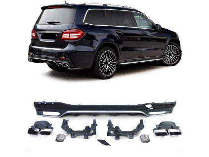 Zadní difuzor Mercedes Benz GLS X166 chrom koncovky 01