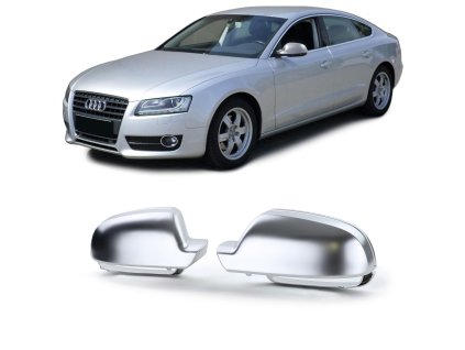 Chromové kryty zpětných zrcátek Audi A3 A4 A5 matné bez asistenta 01
