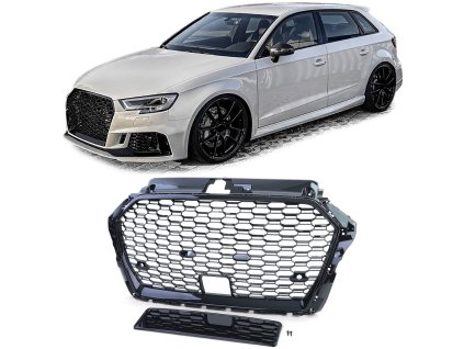 Maska Audi A3 8VA 8V1 8VS černá lesklá s tempomatem 01web