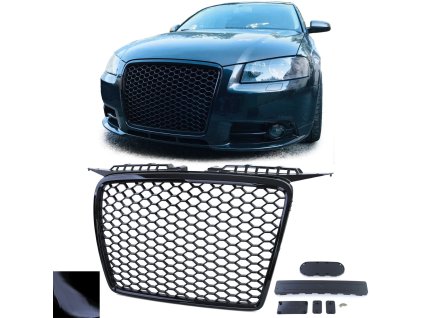 Maska Audi A3 8P předfacelift černá lesklá bez znaku 01web