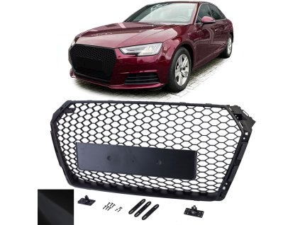 Maska Audi A4 B9 8W kombi sedan černá matná 01web