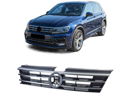 Maska Volkswagen Tiguan 2 předfacelift černá chrom lišty 01web