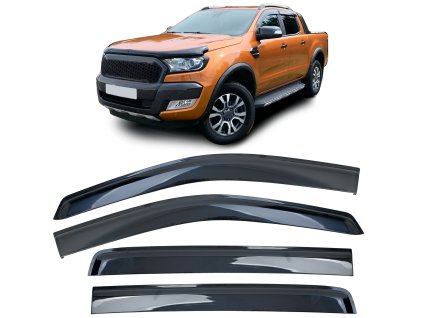 Deflektory na okna Ford Ranger T6 T7 T8 nalepovací 01